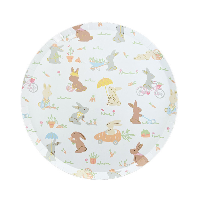 Bunnies In The Garden Large Plates - Set Of 8 | Minted