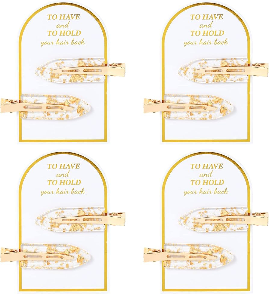 8PCS No Bend Hair Clips Bridesmaid No Crease Hair Clips Gold Glitter Makeup Creaseless Hair Clips... | Amazon (US)