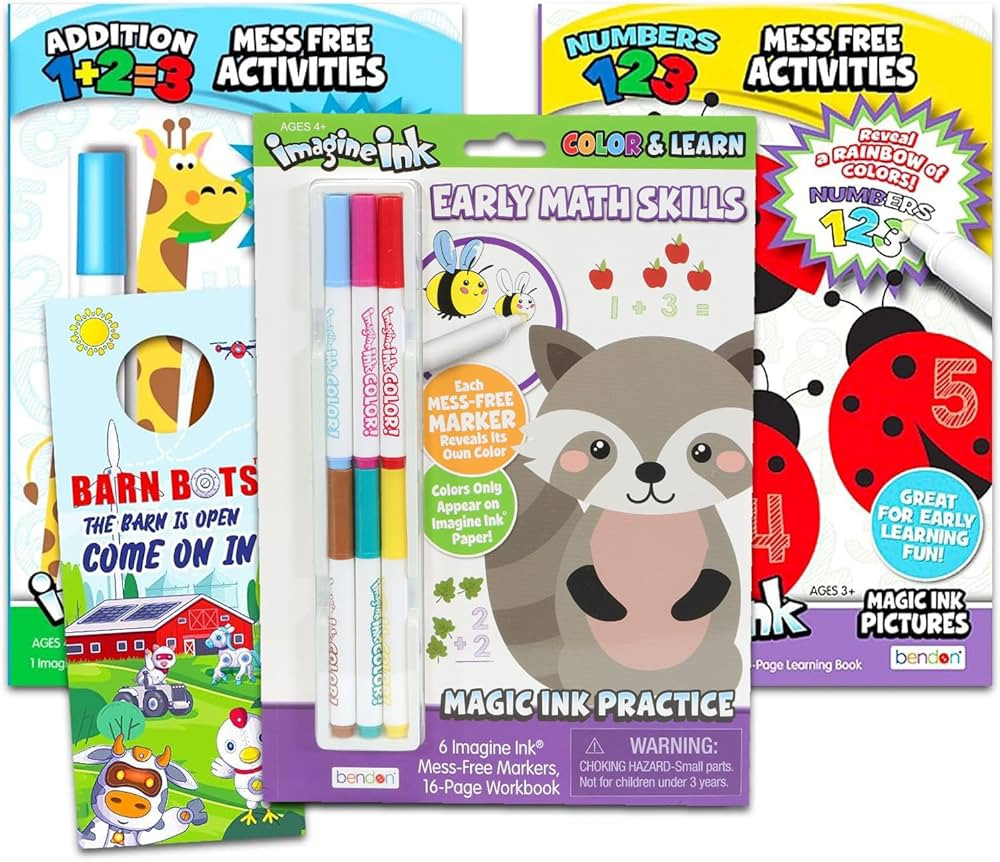Game Party Imagine Ink Mess-Free Activity Set Includes Themed Watercolor Books (Colors & Shapes, ... | Amazon (US)