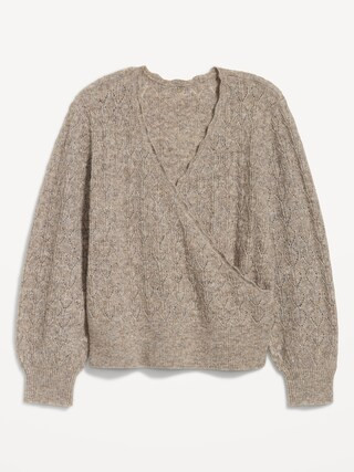 Wool-Blend Wrap-Front Sweater | Old Navy (US)