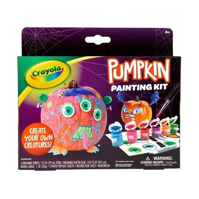 Crayola Pumpkin Painting Kit Monster: Halloween Decor DIY Art Set for Kids, Includes Paint, Brush & Glitter Glue, Ages 4+ | Target