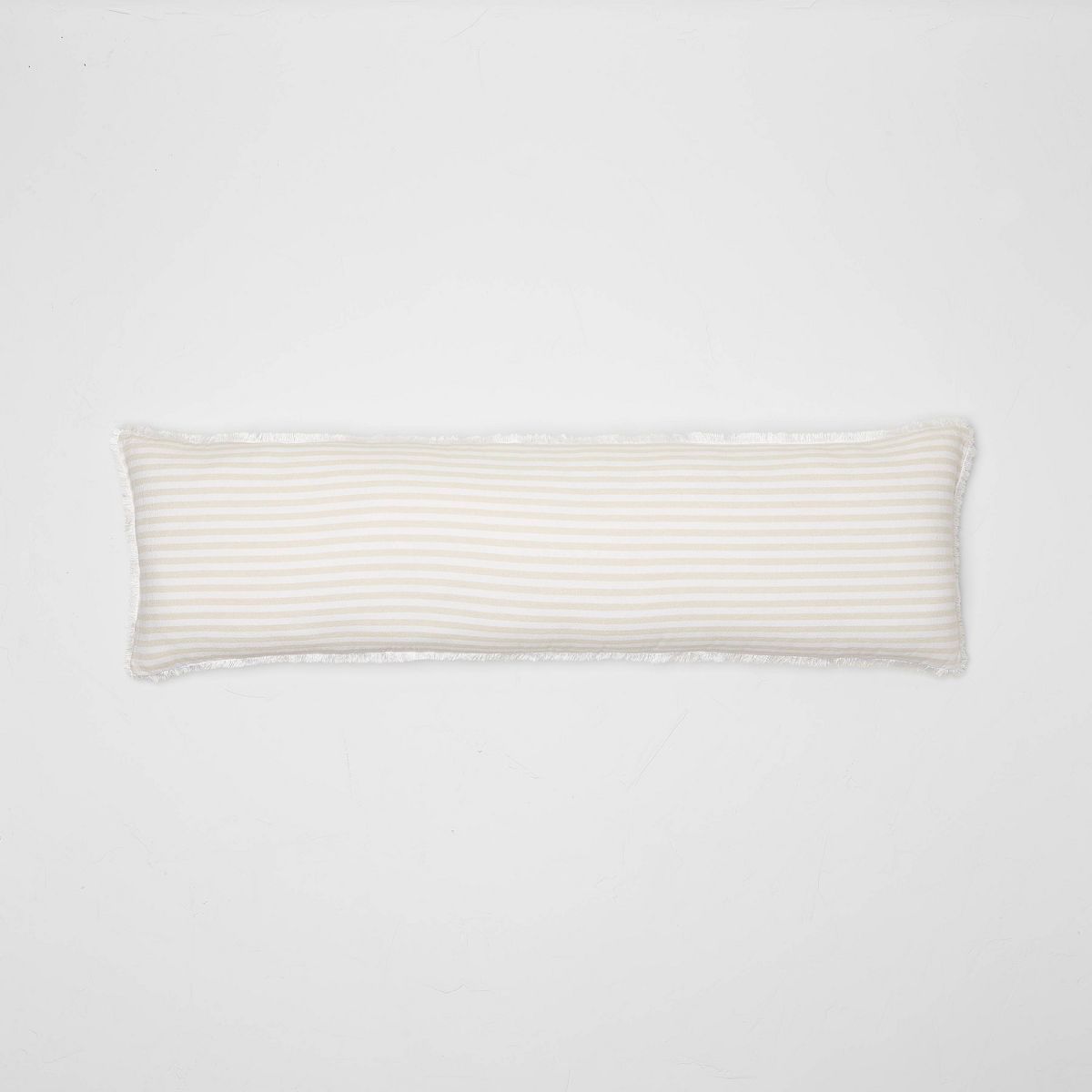 Lumbar Heavyweight Linen Blend Stripe Decorative Throw Pillow Natural - Casaluna™ | Target