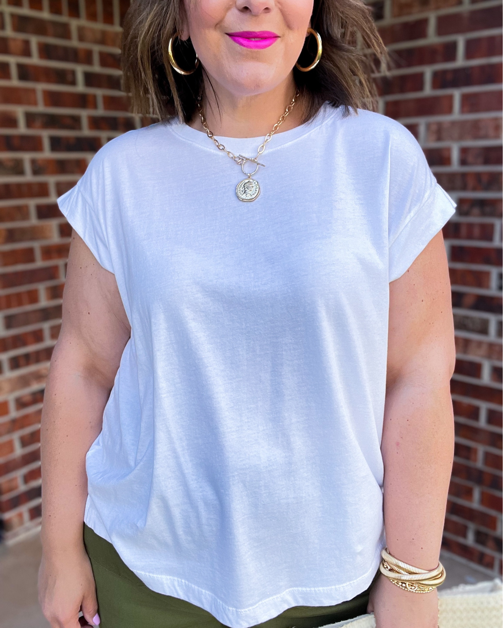 These best selling Target t-shirts come in tons of colors and are so soft! They’re just $7 during Target Circle Week! Perfect to style with casual spring outfits or teacher outfits. I wear XL and XXL just depending on how I want them to fit. Pants are Ava and Viv, wearing size 18. 

Plus size outfit, spring outfit, plus size wide leg cropped pants, Target plus sizee

#LTKxTarget #LTKplussize #LTKsalealert