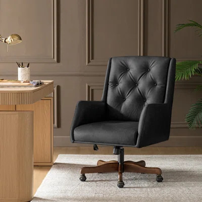 Kairos Transitional Swivel Desk Chair with Adjustable Height and Button-Tufted Backrest | Wayfair North America