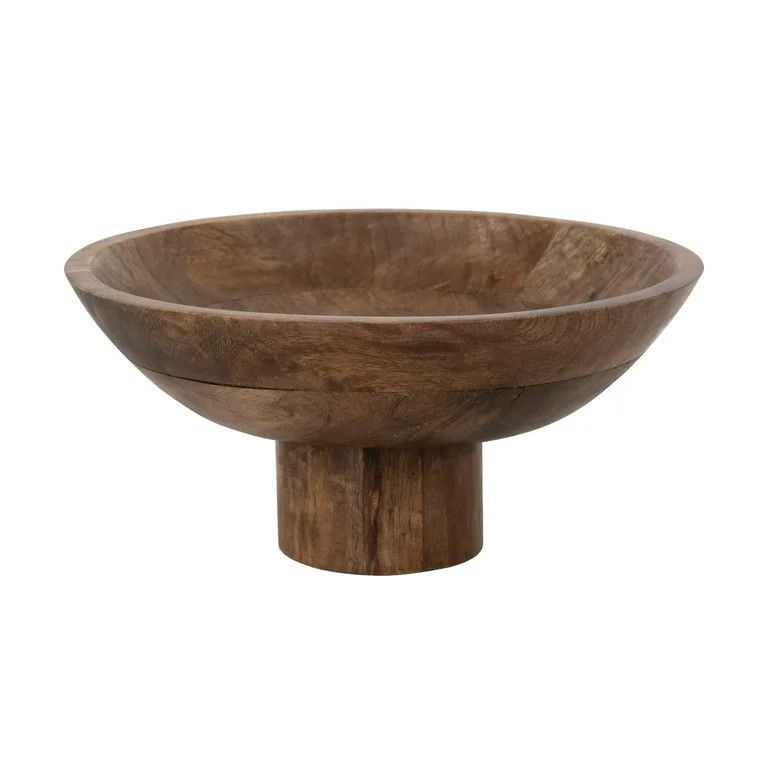 Bloomingville Mango wood footed bowl, Walnut Finish | Walmart (US)