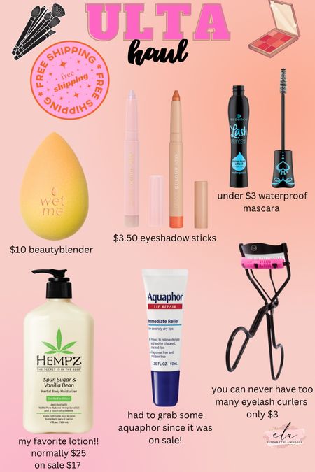 ULTA haul! 
They are doing FREE SHIPPING today only! 2/23
Run to ULTA and grab your favorites, they may be on sale! 
they are also doing 30% off lashes and mascaras!!

#ulta #mascara #spring #beauty #makeup #fresh #eyeshadow #lotion #sparkle #shimmer #beautyblender #sale 

#LTKtravel #LTKbeauty #LTKsalealert