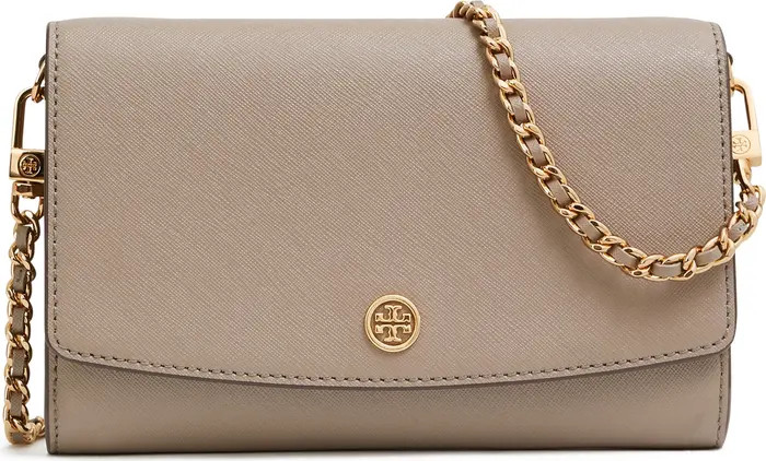 Tory Burch Robinson Leather Wallet on a Chain | Nordstrom | Nordstrom