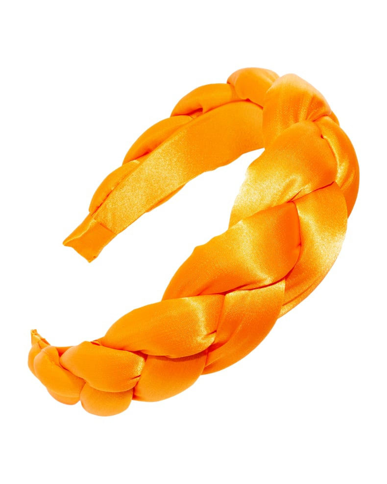 L. Erickson 5th Ave Braided Satin Headband, Orange | Neiman Marcus
