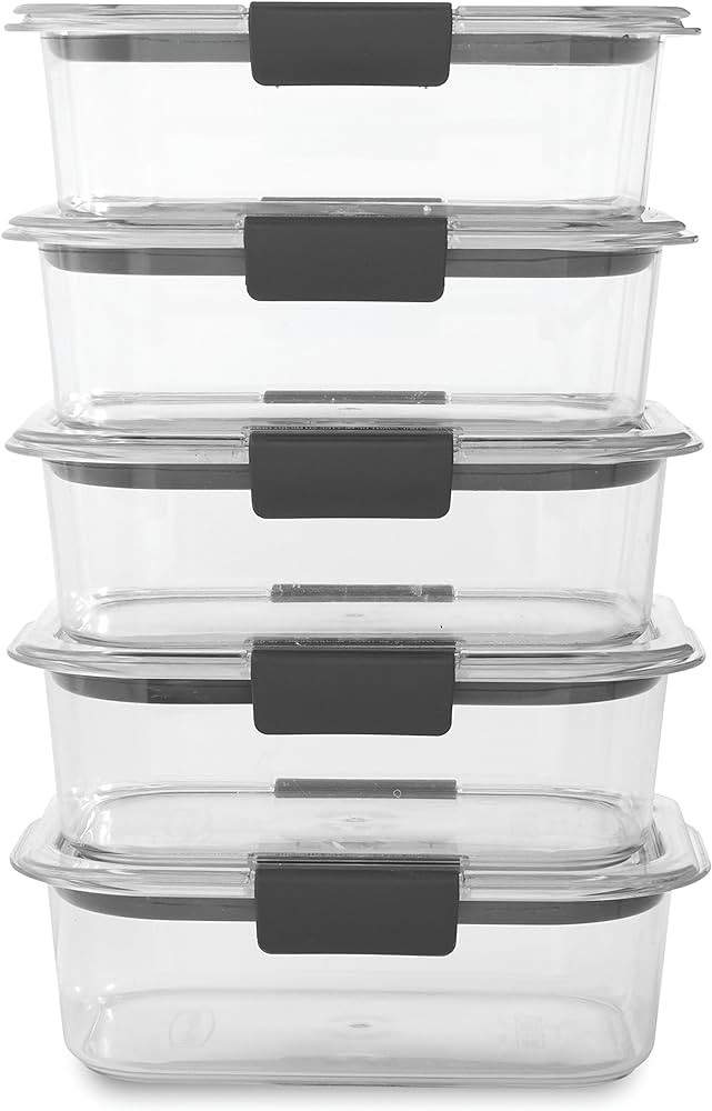 Rubbermaid Brilliance BPA Free Food Storage Containers with Lids, Airtight, for Lunch, Meal Prep,... | Amazon (US)