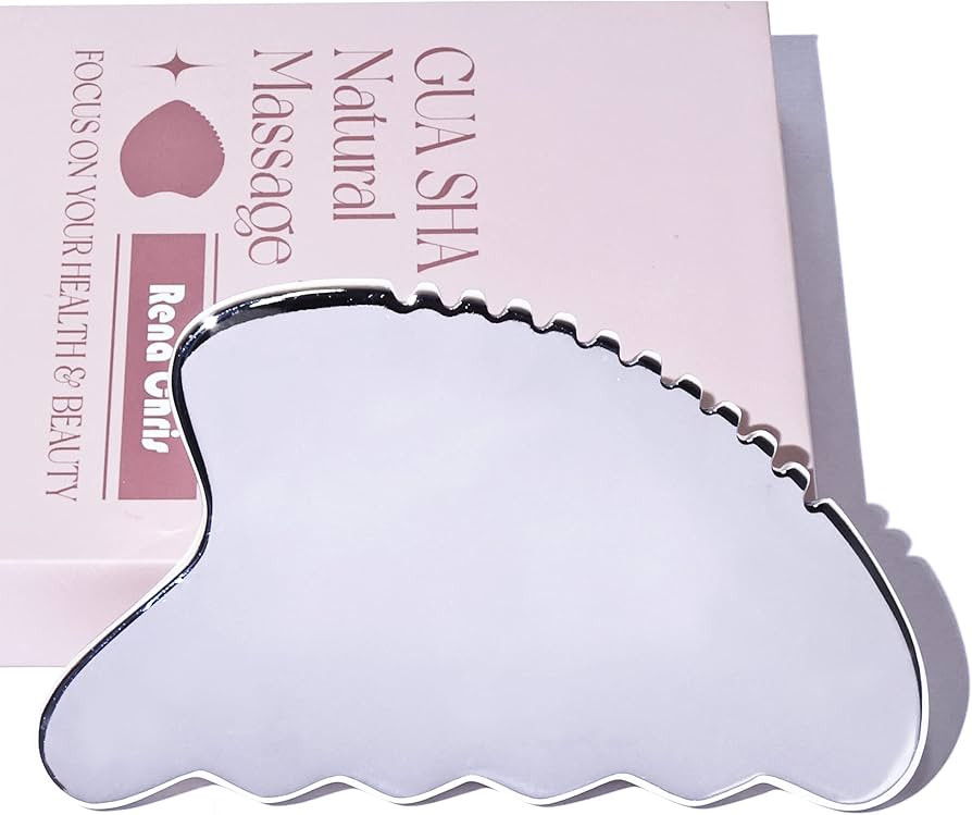 Rena Chris Gua sha Facial Tools, Large Stainless Steel Face Massager and Body Gua Sha Tool, GuaSh... | Amazon (US)