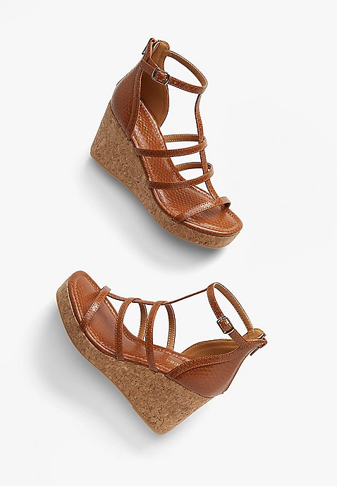Ava Python Cork Wedge | Maurices