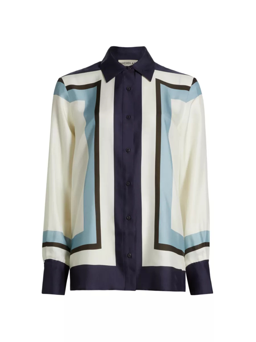 Nicholas the LabelIris Easy Loose-Fit Printed Silk-Blend Shirt | Saks Fifth Avenue