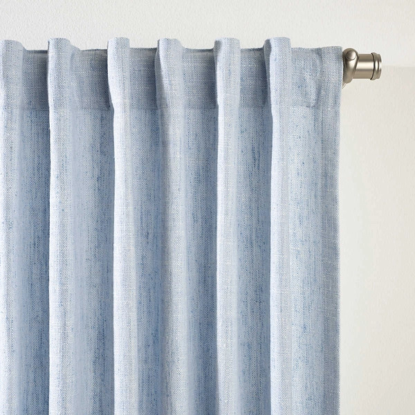Greylock Soft French Blue Indoor/Outdoor Curtain Panel | Annie Selke
