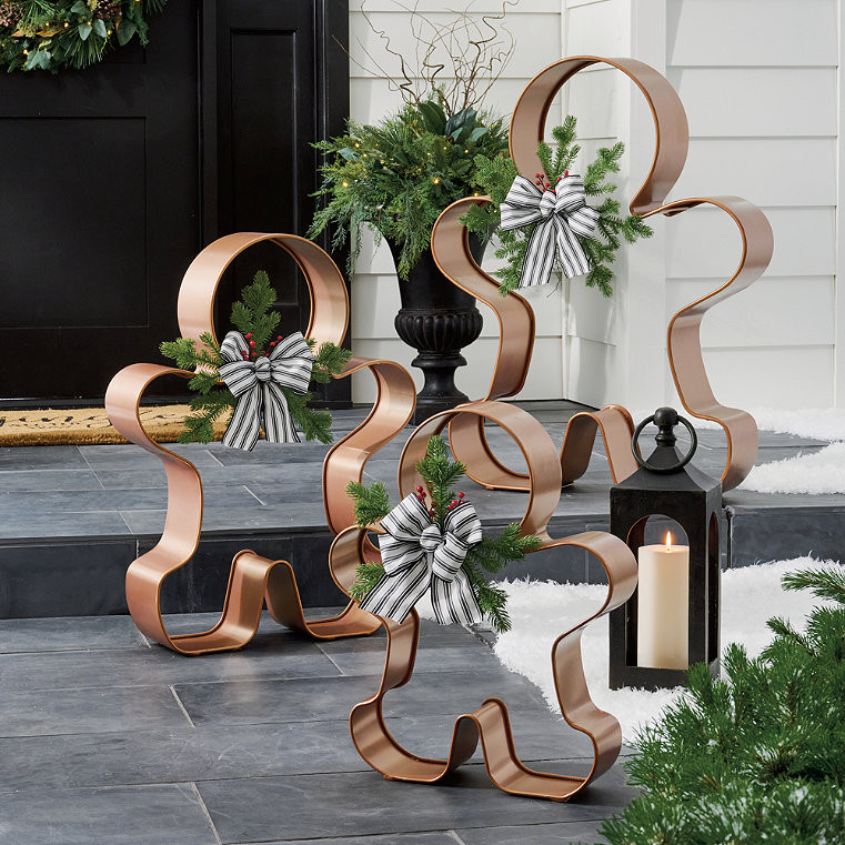Christmas Oversized Gingerbread Men, Set Of Three - Copper - Grandin Road | Grandin Road
