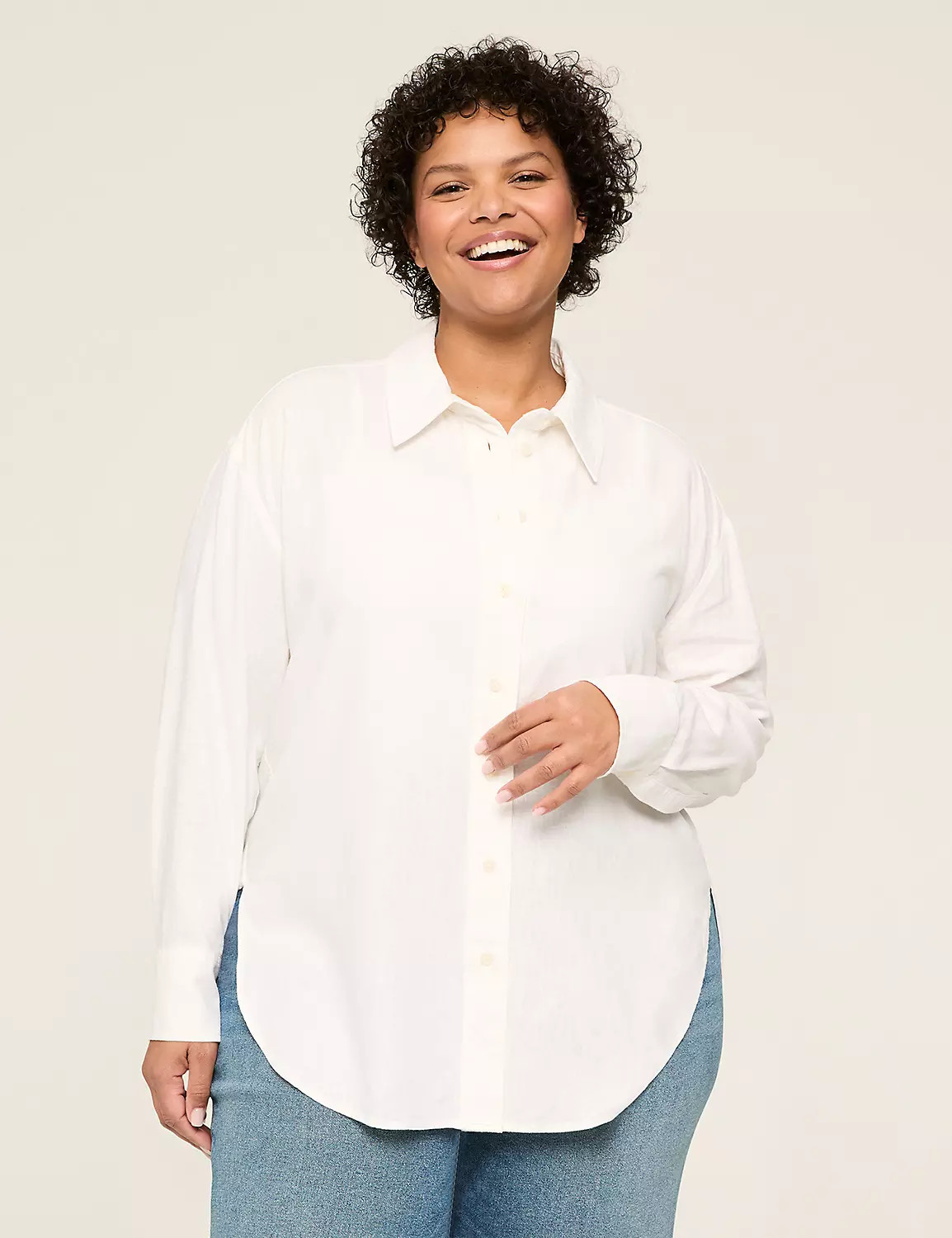 Relaxed Linen Button-Down | LaneBryant | Lane Bryant (US)