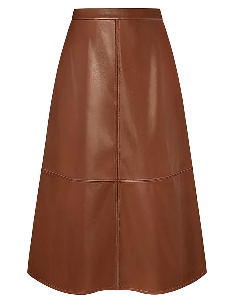 Kate Kasin 2025 Women's Faux Leather Skirts High Waisted Fall Winter Long Skirt | Amazon (US)