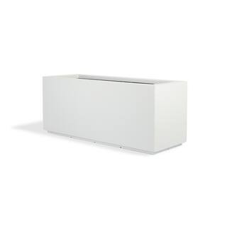 PolyStone Planters Milan Tall 46 in. x 17 in. White Composite Trough 1001 | The Home Depot