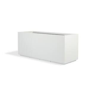 PolyStone Planters Milan Tall 46 in. x 17 in. White Composite Trough 1001 | The Home Depot