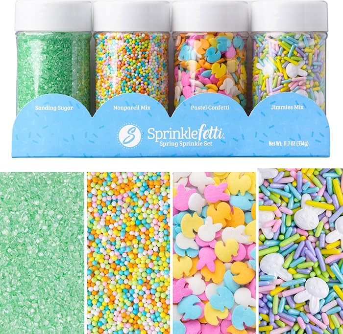 Sweets Indeed Easter Sprinkles 4-Pack Set – Decorative Sugar, Nonpareils, Bunny Quins and Sprin... | Amazon (US)