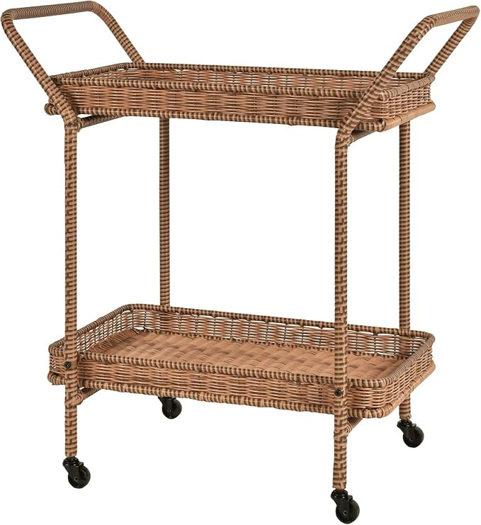 Amazon.com : Outdoor Resin Wicker Serving Cart by Jeco : Outdoor And Patio Furniture Sets : Patio... | Amazon (US)
