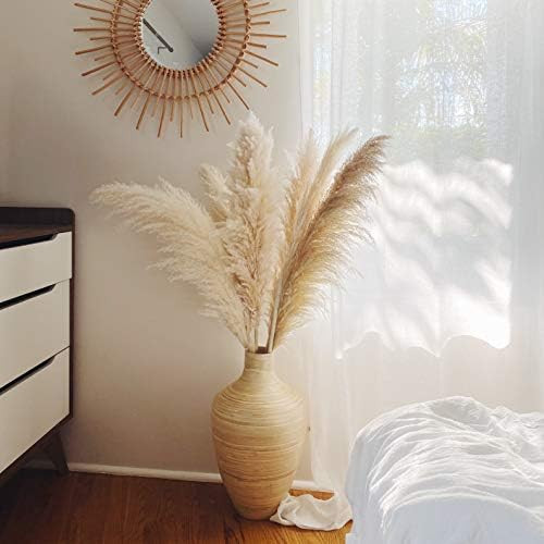 Pampas Mumblr Pampas Grass - Tall Big 4 Stems 48" (4ft) Length Natural Dried Plants Faux Pampas f... | Amazon (US)