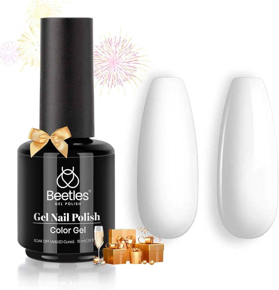 Beetles Gel Nail Polish, 1 Pcs 15ml White Color Soak Off Gel Polish Nail Art Manicure Salon DIY G... | Amazon (US)