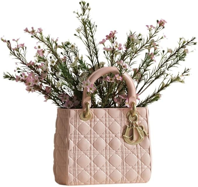 Exquisite Resin Flowers Bag Vase Handbag Home Decor Study Office Dining Table Vase Bag Living Roo... | Amazon (US)