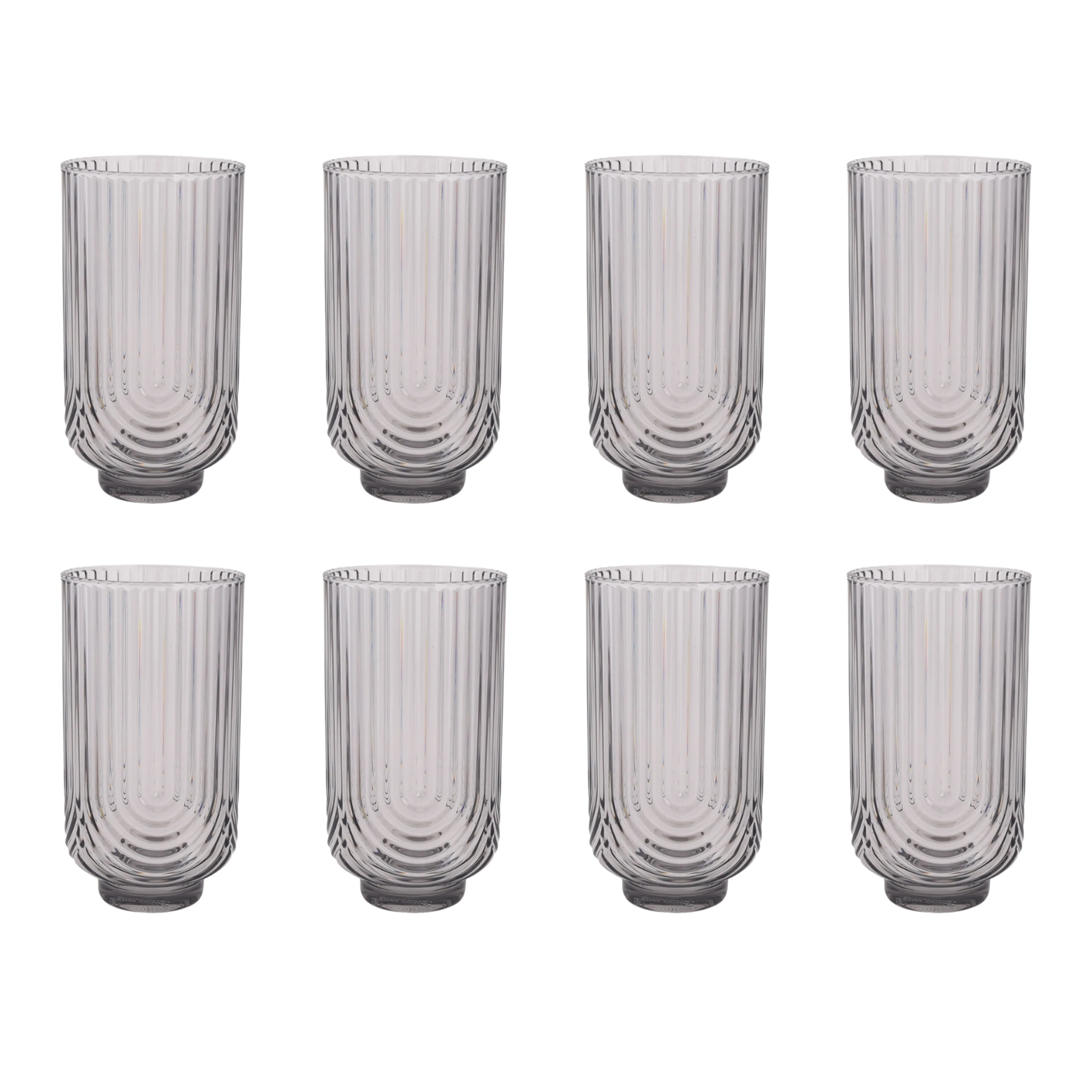 Better Homes & Garden 8-Pack Tritan 21-Ounce Ribbed Arch Tumbler Set, Smoke | Walmart (US)