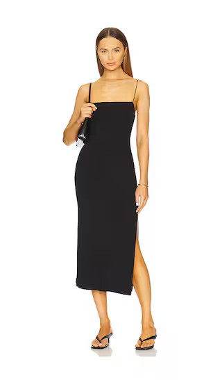 Strappy Side Slit Dress in Black | Revolve Clothing (Global)