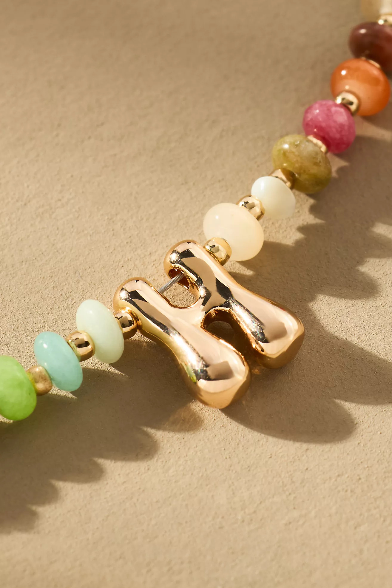 Beaded Mini Bubble Letter Monogram Necklace | Anthropologie (US)