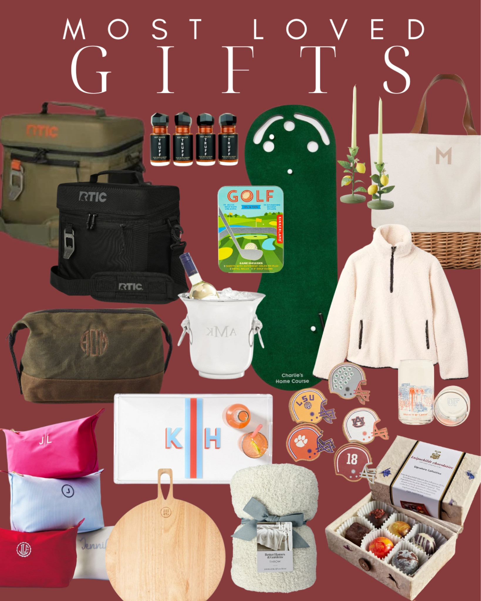 Most Loved gifts from this past week from a variety of retailers! If you want those personalized items, order quickly! So many unique finds to put under the tree.

Christmas gifts, holiday, gifts gifting, personalized gifts, mark and graham, target, Walmart, cooler, cutting board, fleece, golf gifts, tote, chocolate, blanket, cozy finds, glasses, makeup bag, coasters, college gifts, Christmas present 

#LTKHoliday #LTKSeasonal #LTKGiftGuide