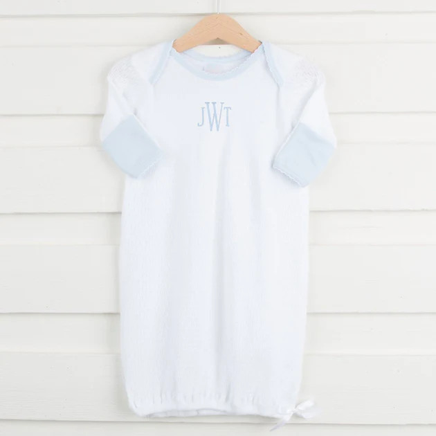 Light Blue Long Sleeve Jersey Shoulder Gown | Classic Whimsy