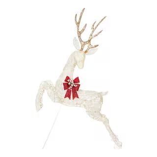 5.5 ft. Warm White LED Jumping Buck Holiday Yard Decoration | The Home Depot