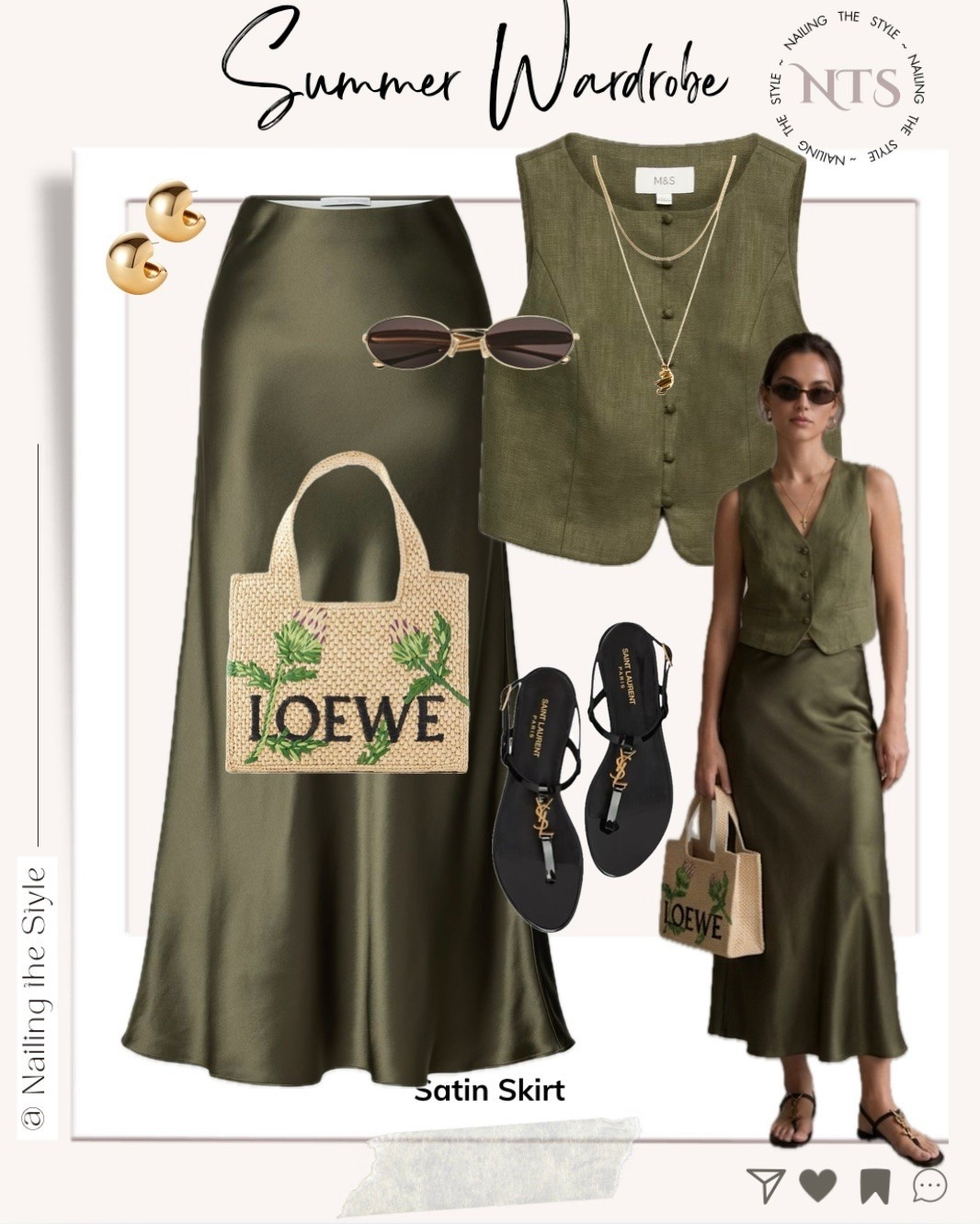 🫒Olive Monochromatic: this tonal look works so well because of the texture play; the matte linen vest beautifully offsets the liquid shine of the satin skirt

#LTKsummer #LTKstyletip