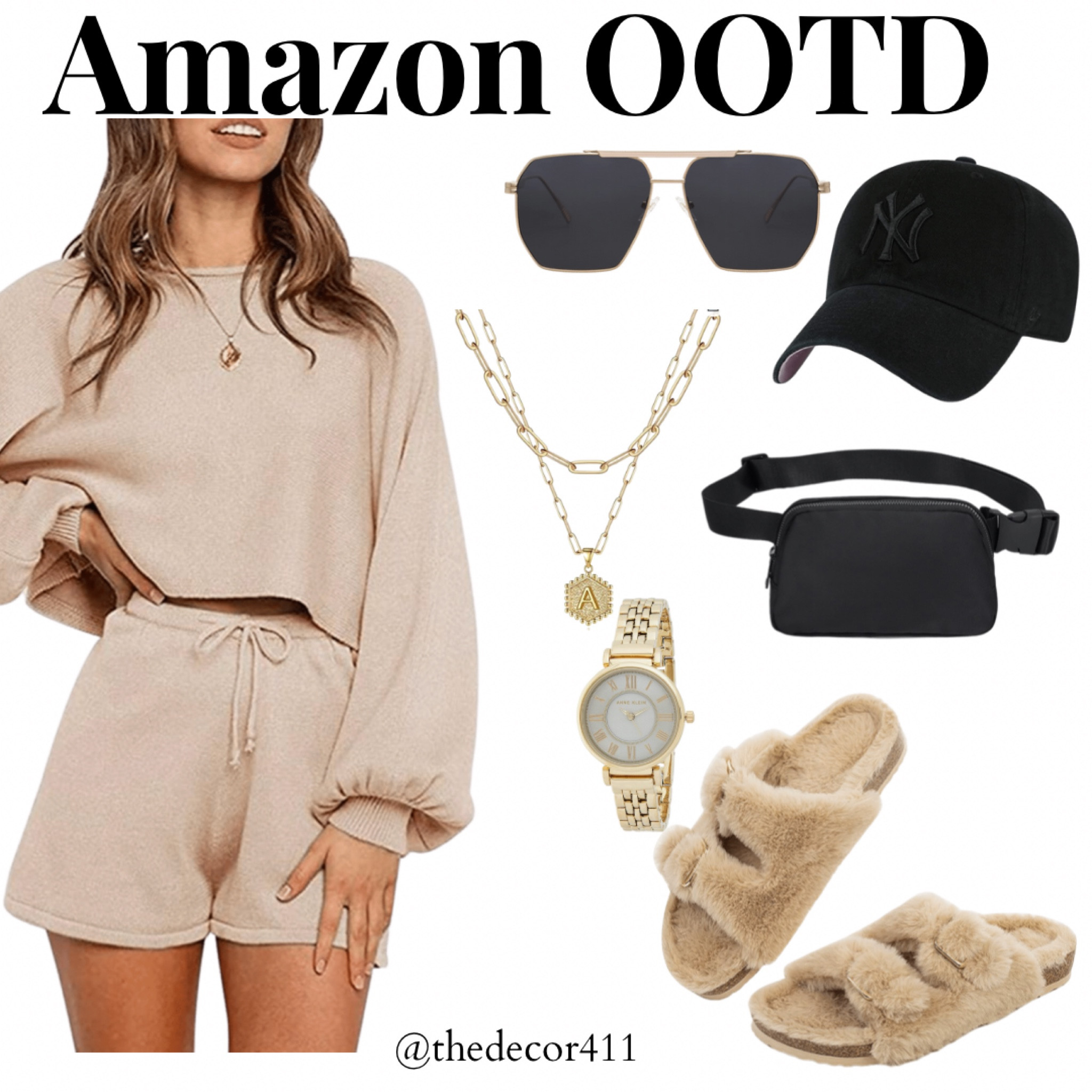 Amazon ootd
travel outfit, two piece lounge wear, lounge set, comfy outfit, sunglasses, ball cap, uggs, ugg house shoes, gold necklace, gold watch, belt bag, amazon lounge set, fall lounge wear, fuzzy slippers 

#LTKsalealert #LTKtravel #LTKSeasonal