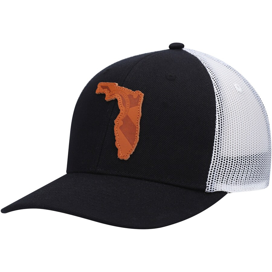 Florida Local Crowns Leather State Applique Trucker Snapback Hat - Black | Fanatics