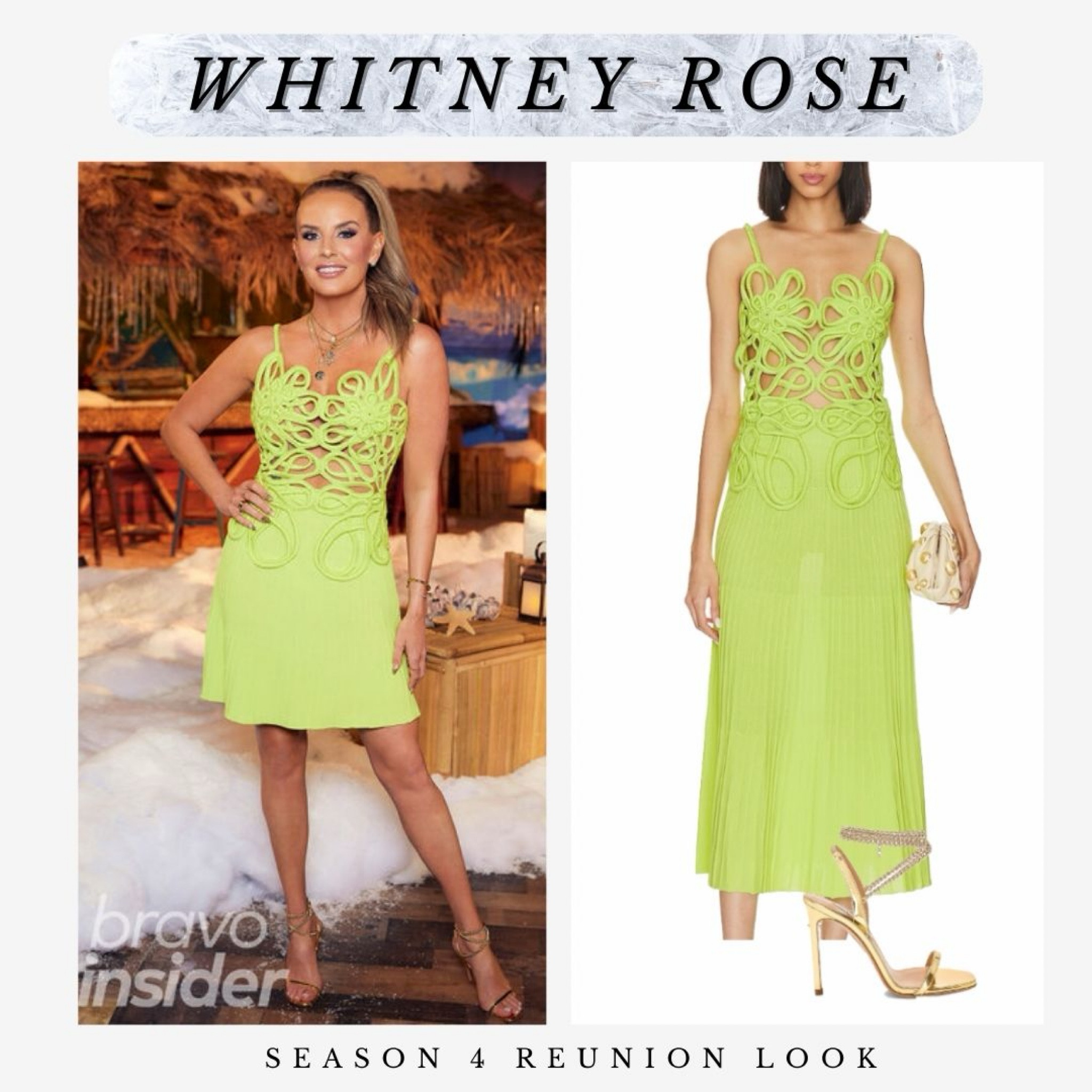 Whitney Rose’s Real Housewives of Salt Lake City Season 4 Reunion Dress and Shoes // Jewelry: PRISM Beach Line & @NicoleRoseJewelry / Hair: @juliusmichael1 / Makeup: @carolinemakeuptime / Fashion Stylist: @katie_peare / Manicure: @therealglambyjenny / Photo: Clifton Prescod / Photo Assist: Jocelyn Prescod

Photo + Info: @BravoTV