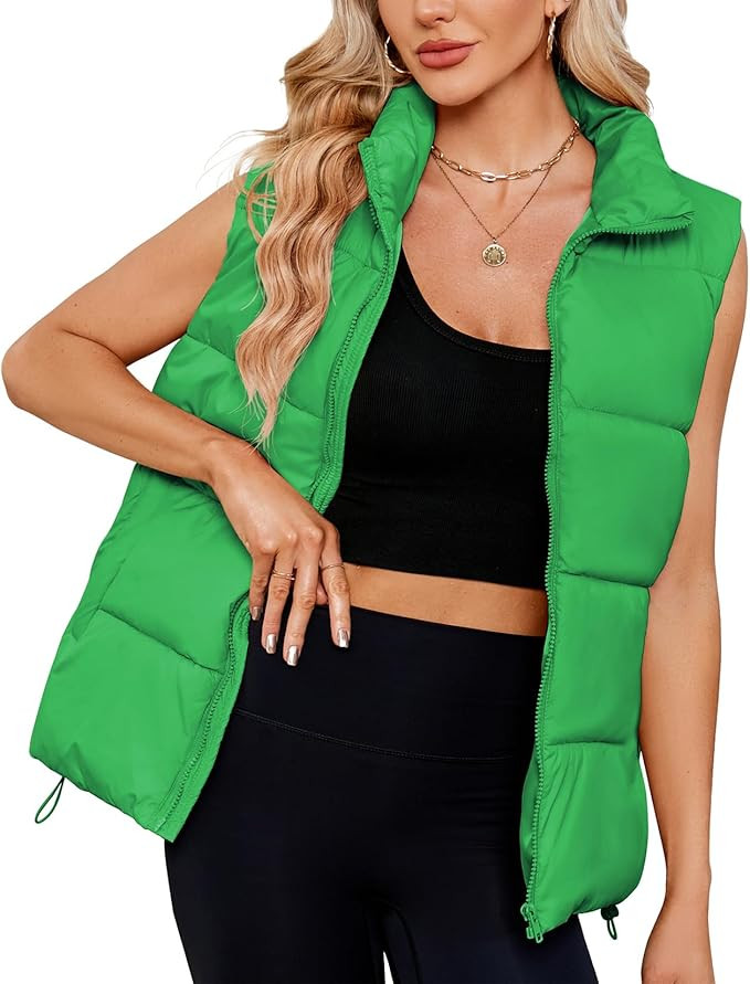 Century Star Puffer Vest for Women's Outerwear Vests Puffy Oversized 2024 Quilted Vest Tops Jacke... | Amazon (US)