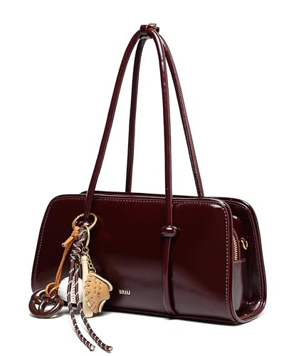 RTPRTP Burgundy Purse for Women, Small Faux Leather Top Handle Satchel Handbag with Detachable Crossbody Strap, Vintage Shoulder Bag for Everyday, Date Night and Travel(burgundy) | Amazon (US)