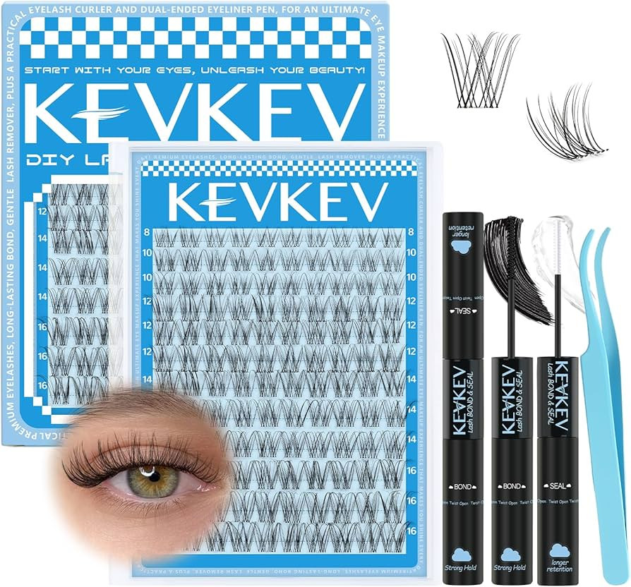 Wispy Lash Clusters Kit Venus Invisible Thin Band Natural Eyelash Clusters 8-16mm Lash Extension ... | Amazon (US)