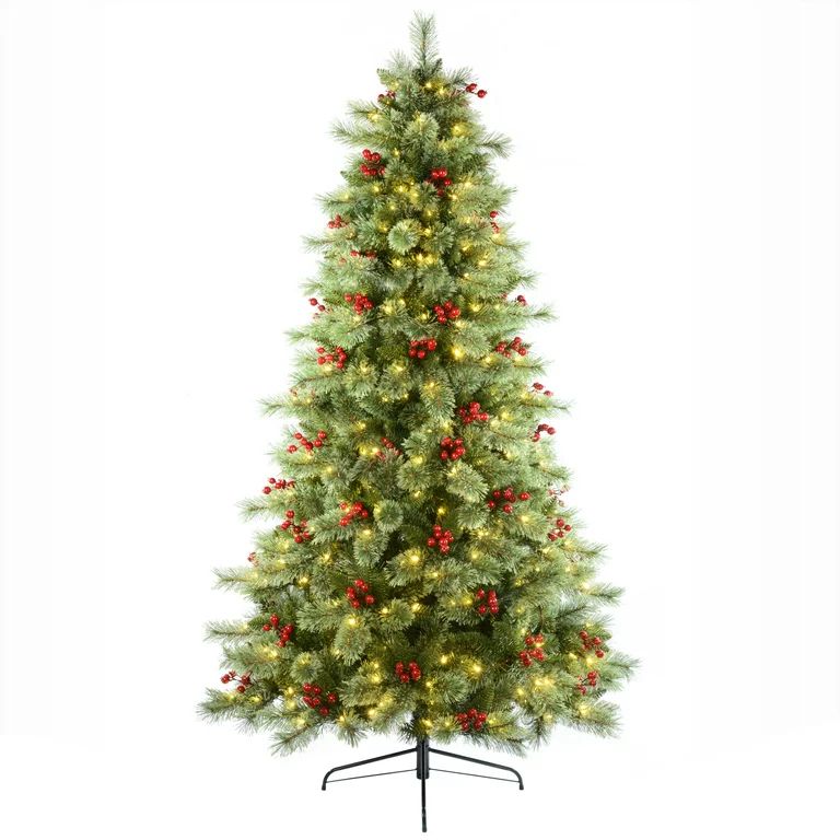 Holiday Time Pre-Lit 450 LED Warm White Lights, Montgomery Fir Artificial Christmas Tree, 7.5' | Walmart (US)