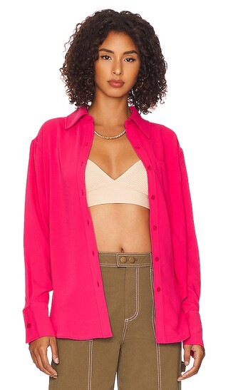 Lenae Shirt in Fuchsia Pink | Revolve Clothing (Global)