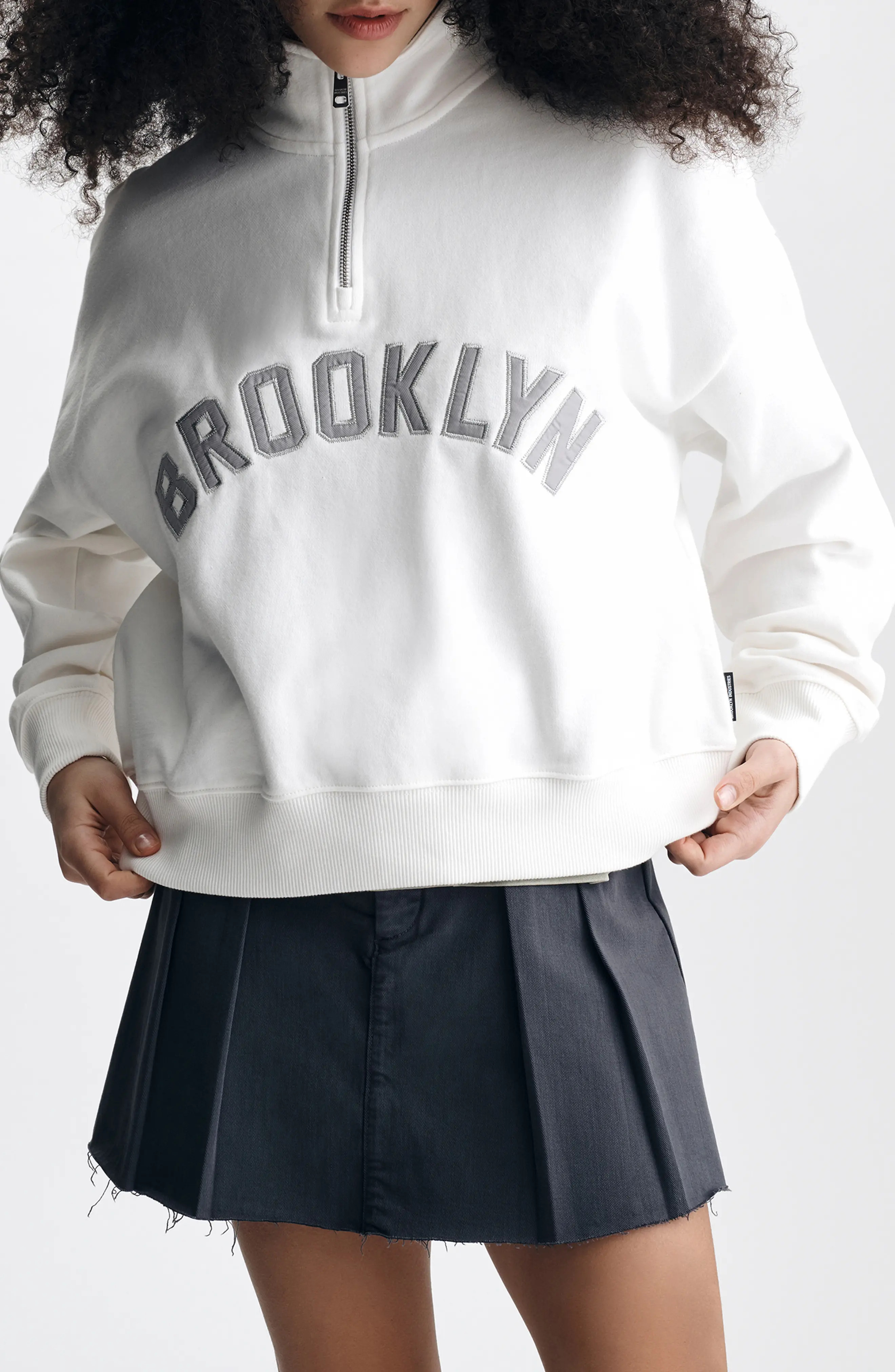 Brooklyn Industries Brooklyn Oversize Half Zip Cotton Sweatshirt (Women) | Nordstrom | Nordstrom