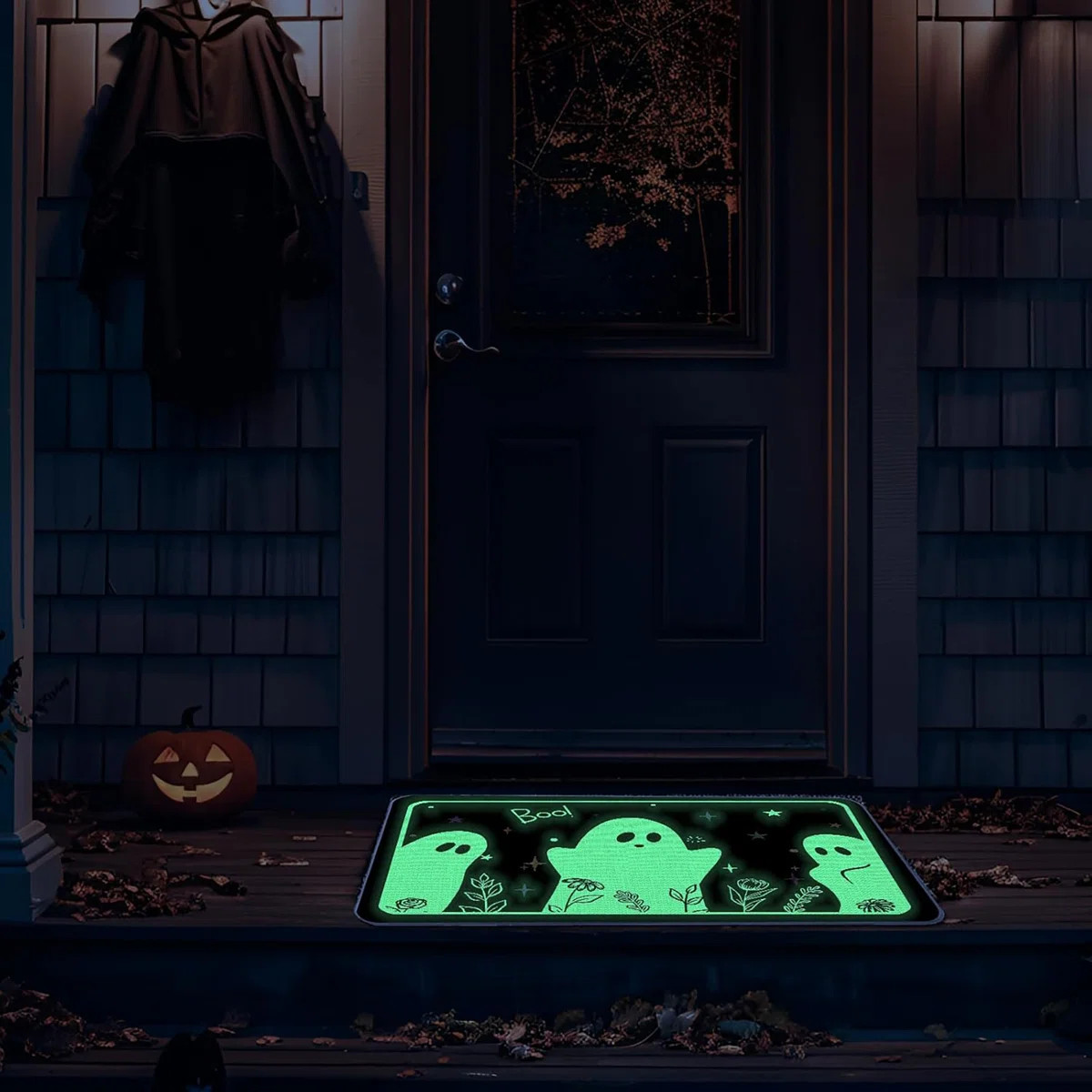 Halloween Door Mat Rug Ghost Decorative Glow In The Dark Doormats Luminous Entrance Rugs Floor Fr... | Wayfair North America