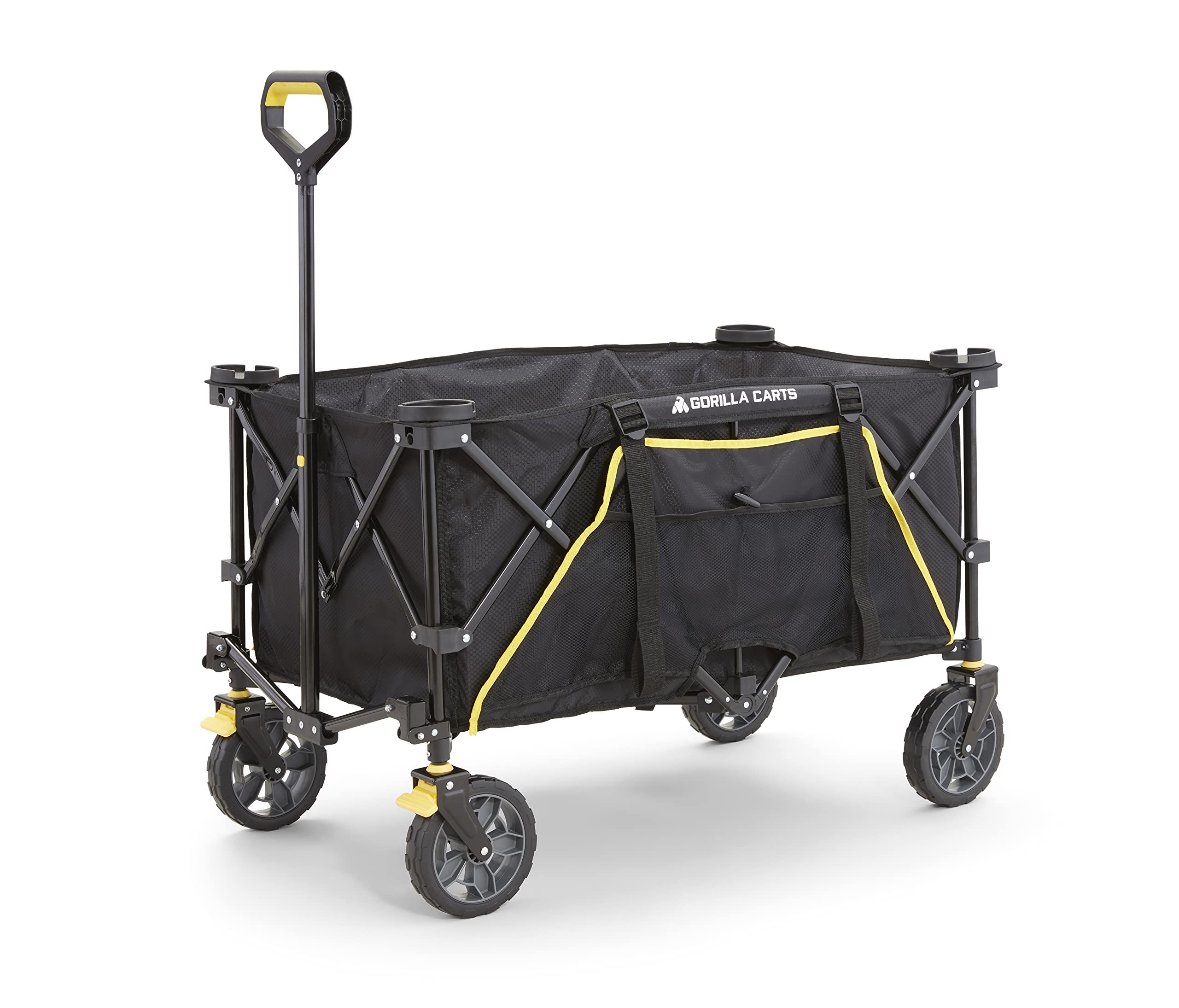 Gorilla Carts GCSW-7P 7 Cu. Ft. Collapsible Folding Outdoor Utility Wagon with Oversized Bed, Black | Amazon (US)