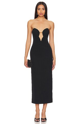 Bardot Eleni Chain Midi Dress in Black from Revolve.com | Revolve Clothing (Global)