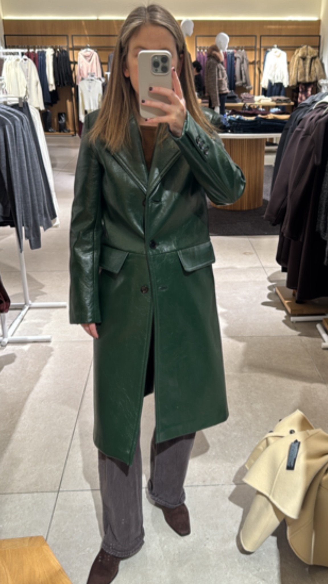 Faux leather coat I love! I bought XS. I was between sizes XS and S

#LTKSeasonal