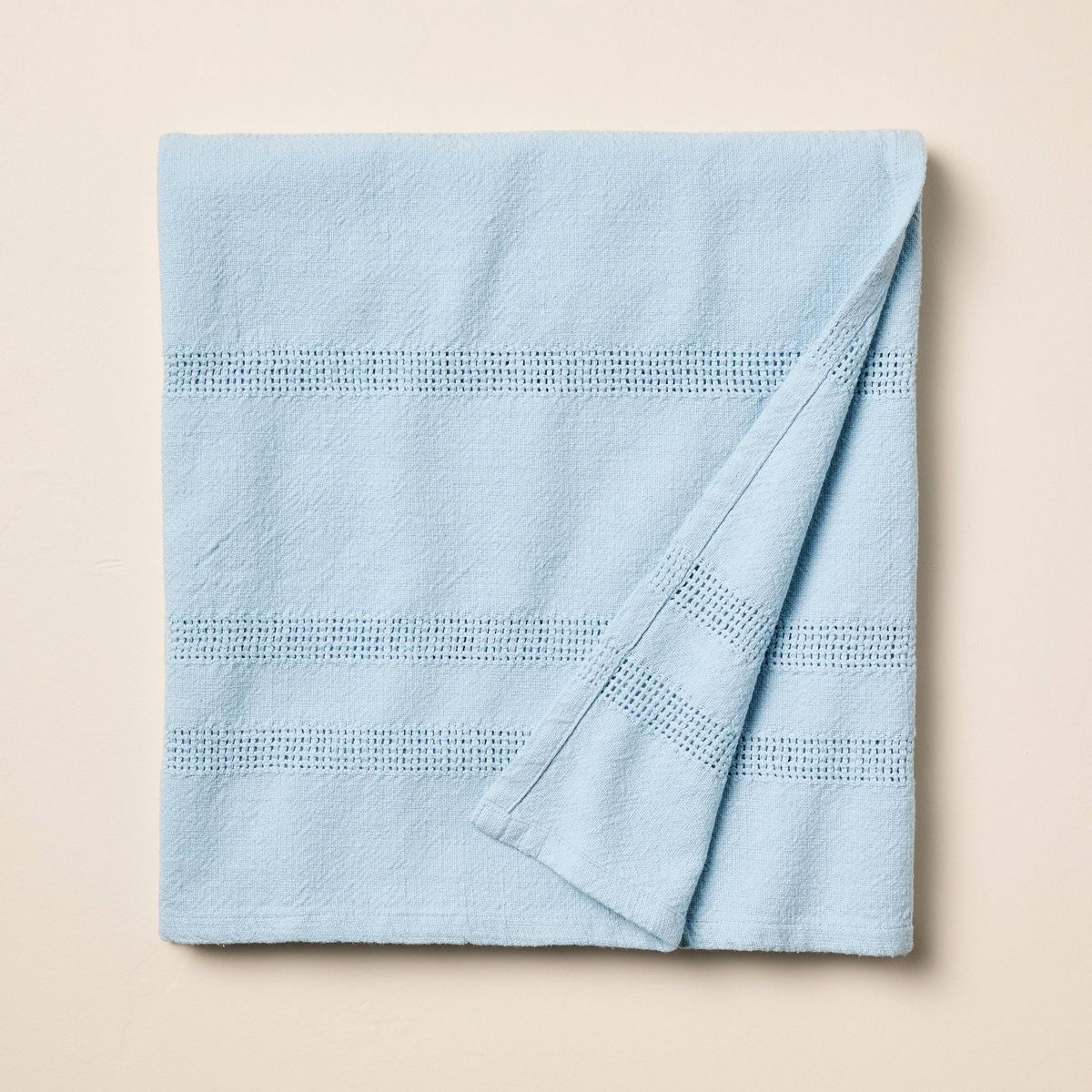 Open Textured Stripe Woven Throw Blanket Light Blue - Hearth & Hand™ with Magnolia | Target