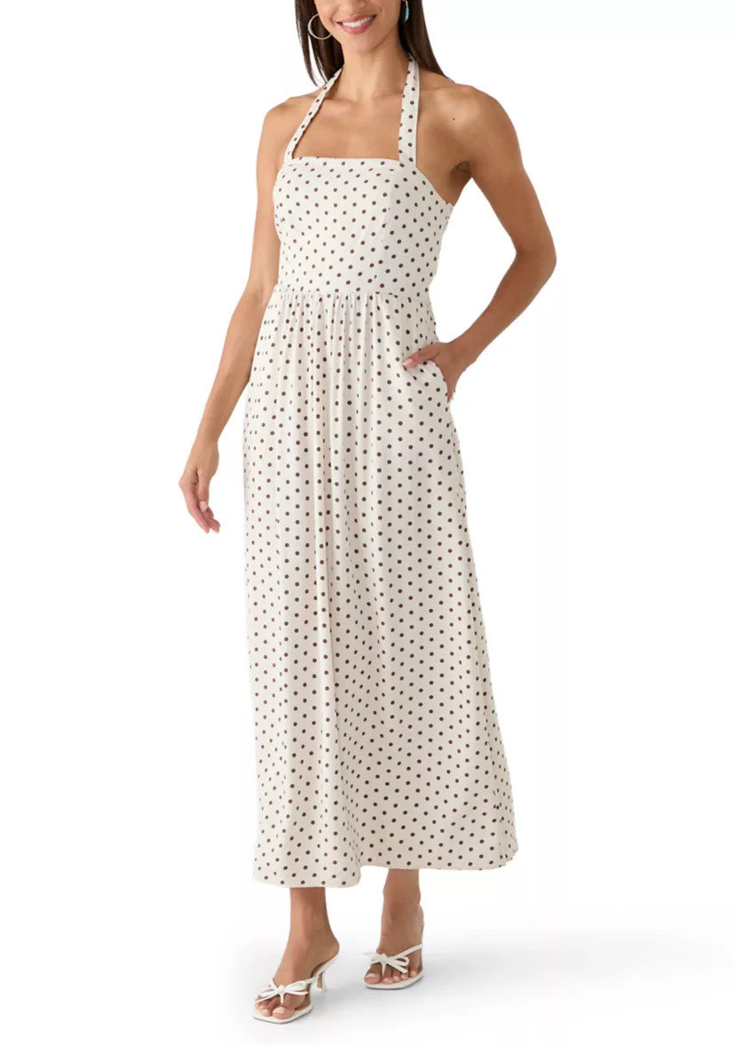 Polka Dot Halter Neck Midi Dress | Belk