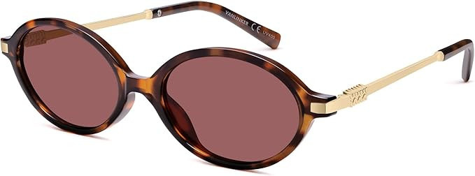 VANLINKER Trendy Oval Retro Vintage Round Sunglasses for Women Men Cute Shades VL9903 | Amazon (US)